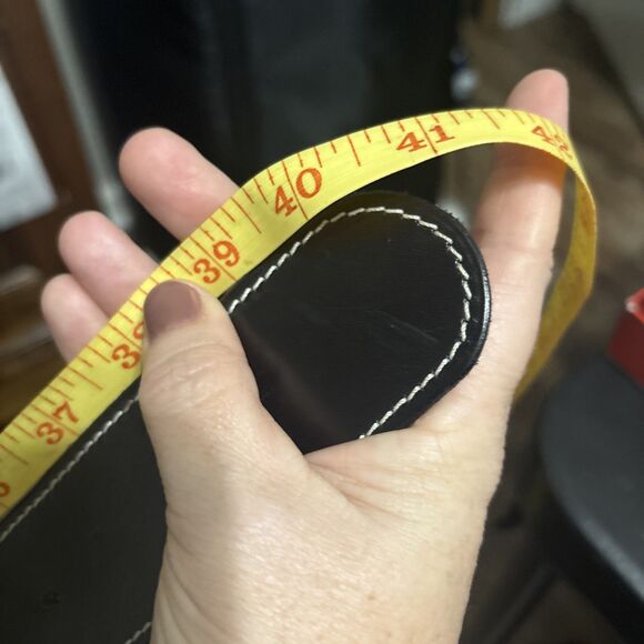 Freedman’s Spur Belt Italian Bridle Leather Black Chrome Equestrian Wide Sz 32 - Picture 4 of 10